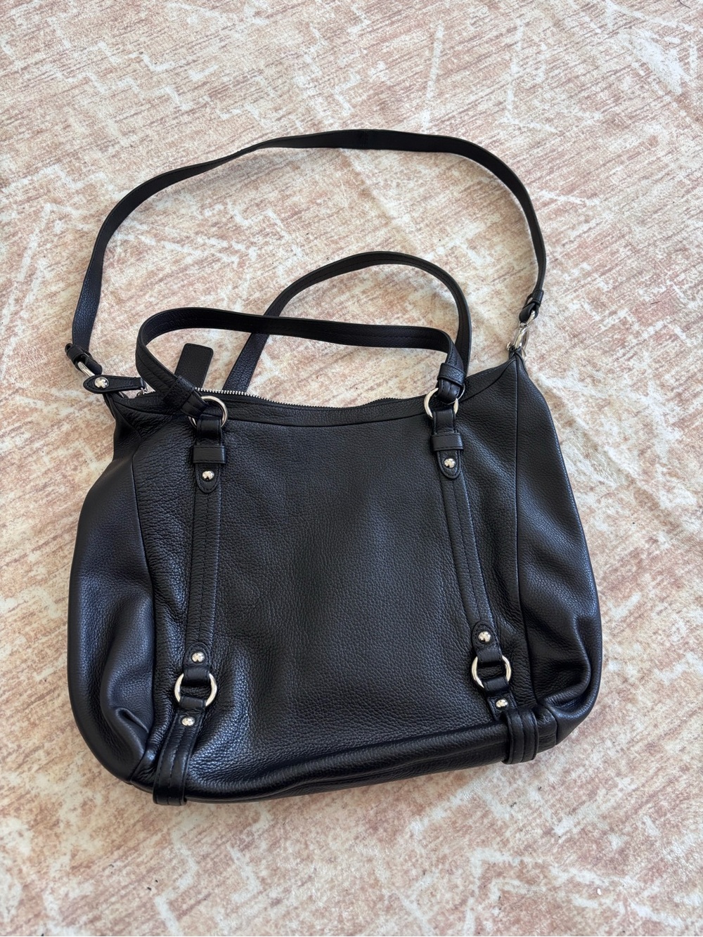 COACH  Shoulder Bag Alexandra Womens Leather Convertible Satchel Black